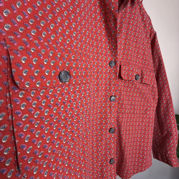 Vintage 80s 90s Red Paisley Print Button Up | Western Cowboy Shirt - Picture 7 of 12